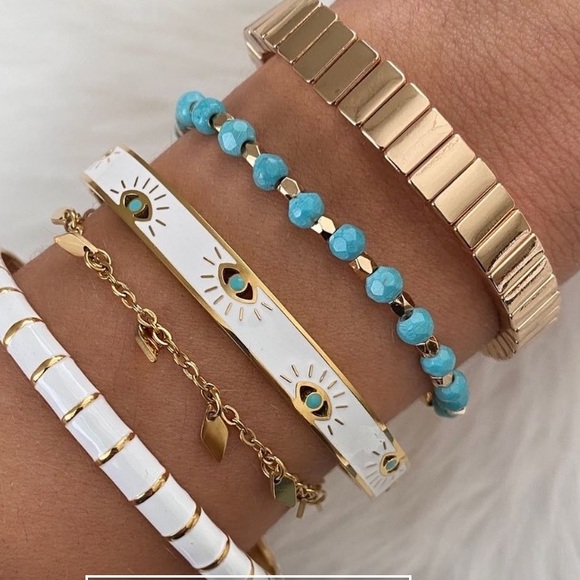 NWT! Kinsley Armelle Evil Eye Cuff Bracelet - Picture 2 of 2